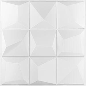 Placa 3D Tóquio Auto Adesivo 50x50 cm (Branco)