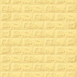 Painel 3D Tijolo Adesivo 70x77x0,6 cm (Amarelo)