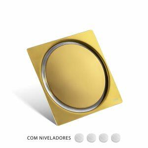 Ralo Click Inteligente de Banheiro 10x10 cm (Inox Dourado)