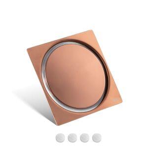 Ralo Click Inteligente de Banheiro 10x10 cm (Inox Rosé Gold)